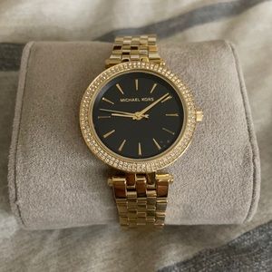MICHAEL KORS WATCH Women’s  NWT gold band black